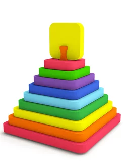 Скидка на Пирамидка детская для малышей игрушка Квадрат