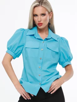 Скидка на Блузка рубашка с коротким рукавом