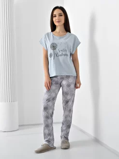 Скидка на Пижама женская со штанами и футболкой