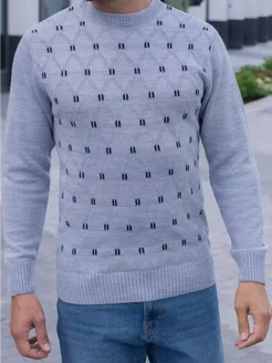 Скидка на Джемпер тонкий оверсайз шерстяной в ромб