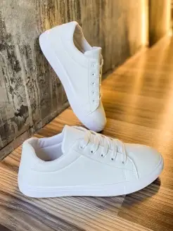 Скидка на Кеды белые мужские кроссовки спортивные летние обувь